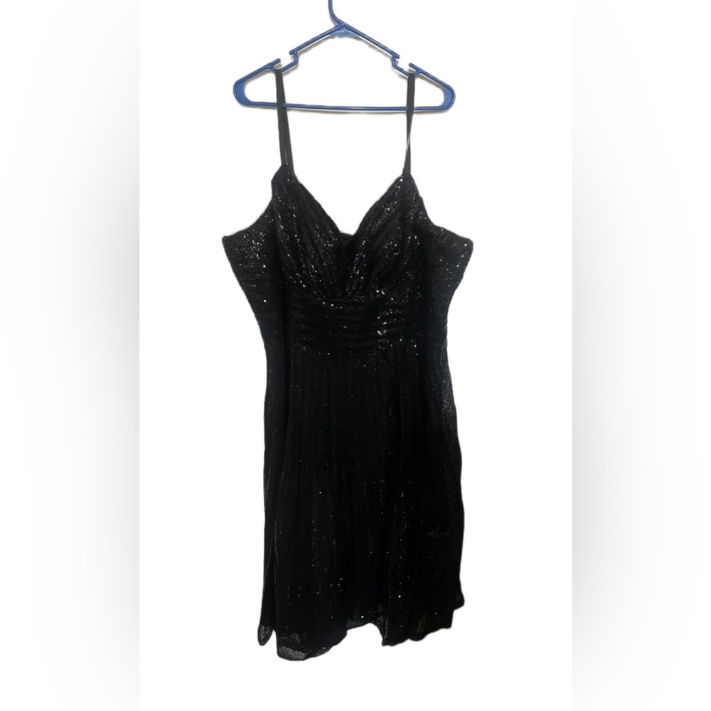 Unique Vintage 1950s Black Sequin Swing Holiday Dress NWT 4X - Picture 2 of 9